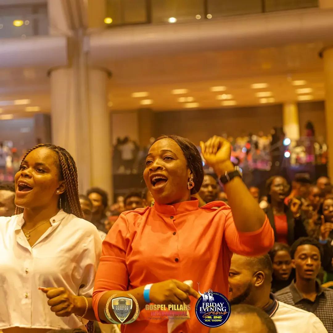 Crowd celebrating at An Evening With Jesus