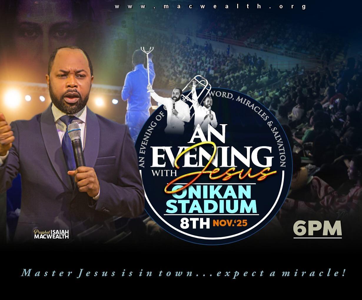 An Evening With Jesus Lagos event flier