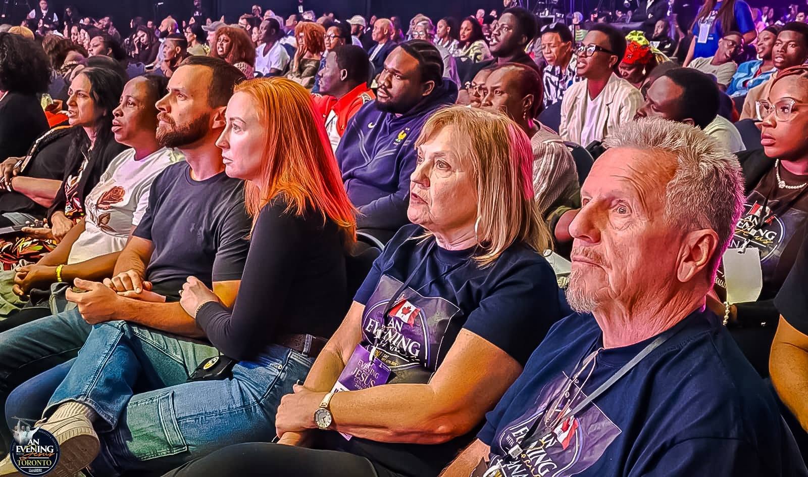 Attendees listening to the Word at An Evening With Jesus, Toronto