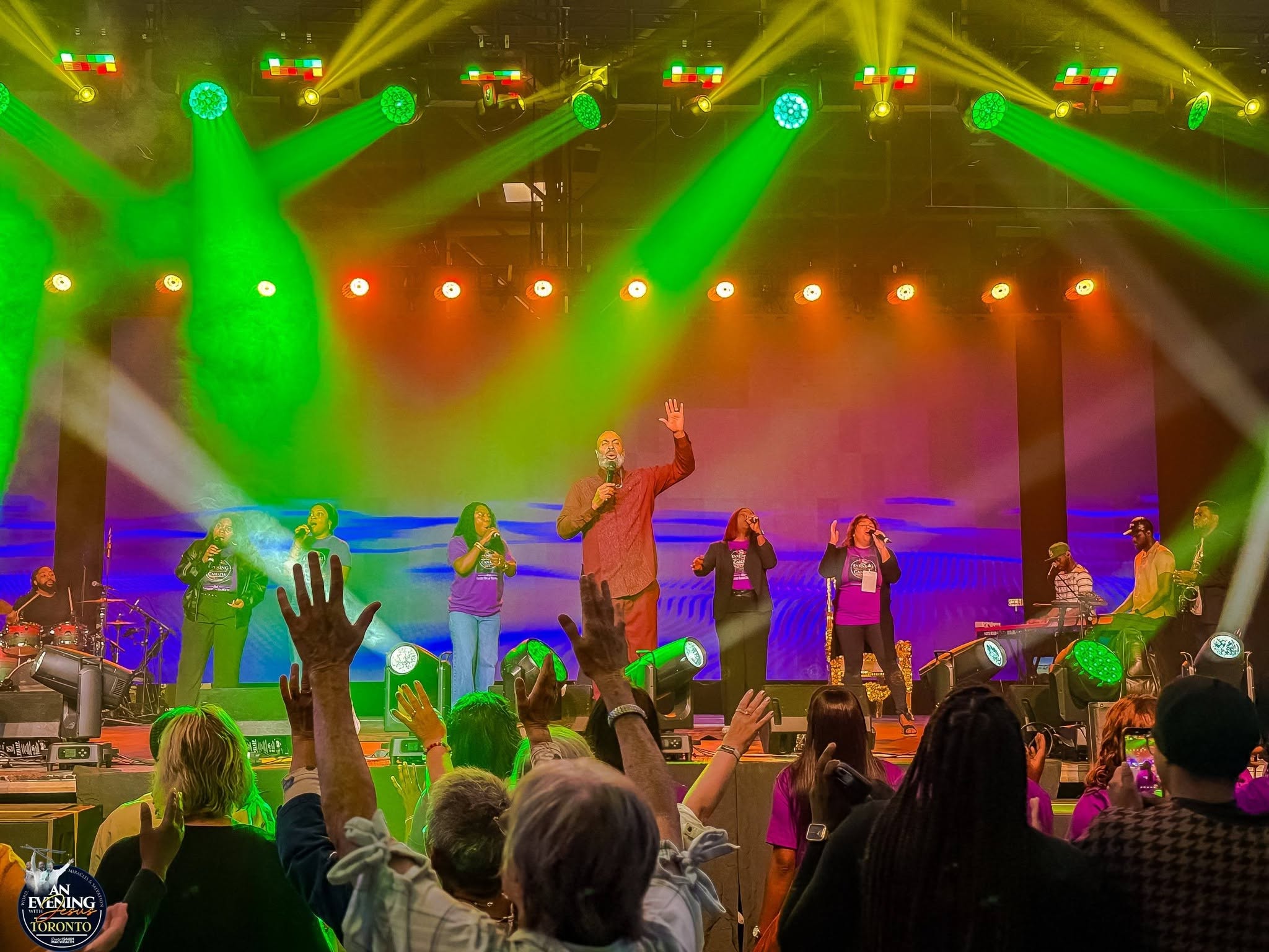 Worship under the stage lights at An Evening With Jesus, Toronto